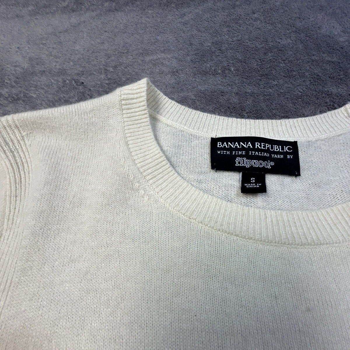 Banana Republic Filpucci Italian Ivory Crewneck Small