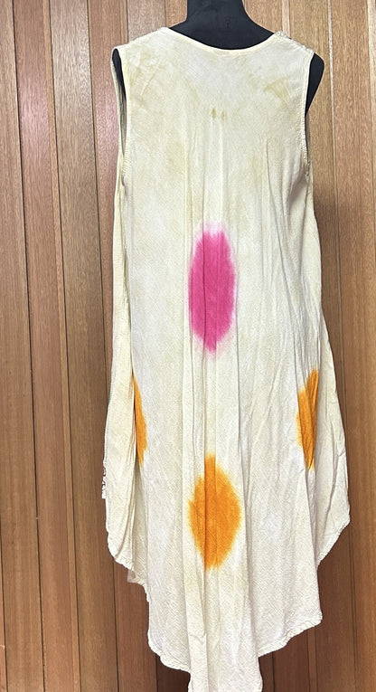 River Sun Women’s 3X Boho Dress Embroidered Sequin Floral Handkerchief Hem