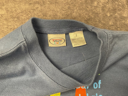 Talbots Kids Construction Zone Long Sleeve Shirt Blue Yellow Size 7 Boys