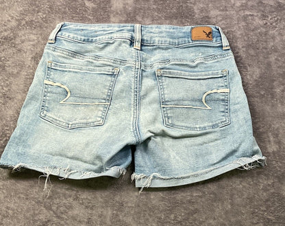 American Eagle Outfitters Midi Denim Shorts Women’s Size 4 Super Super Stretch