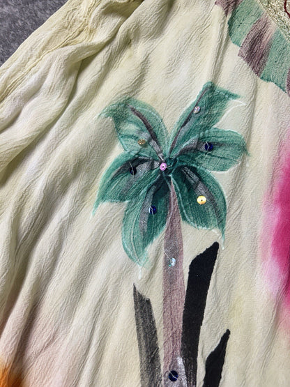 River Sun Women’s 3X Boho Dress Embroidered Sequin Floral Handkerchief Hem