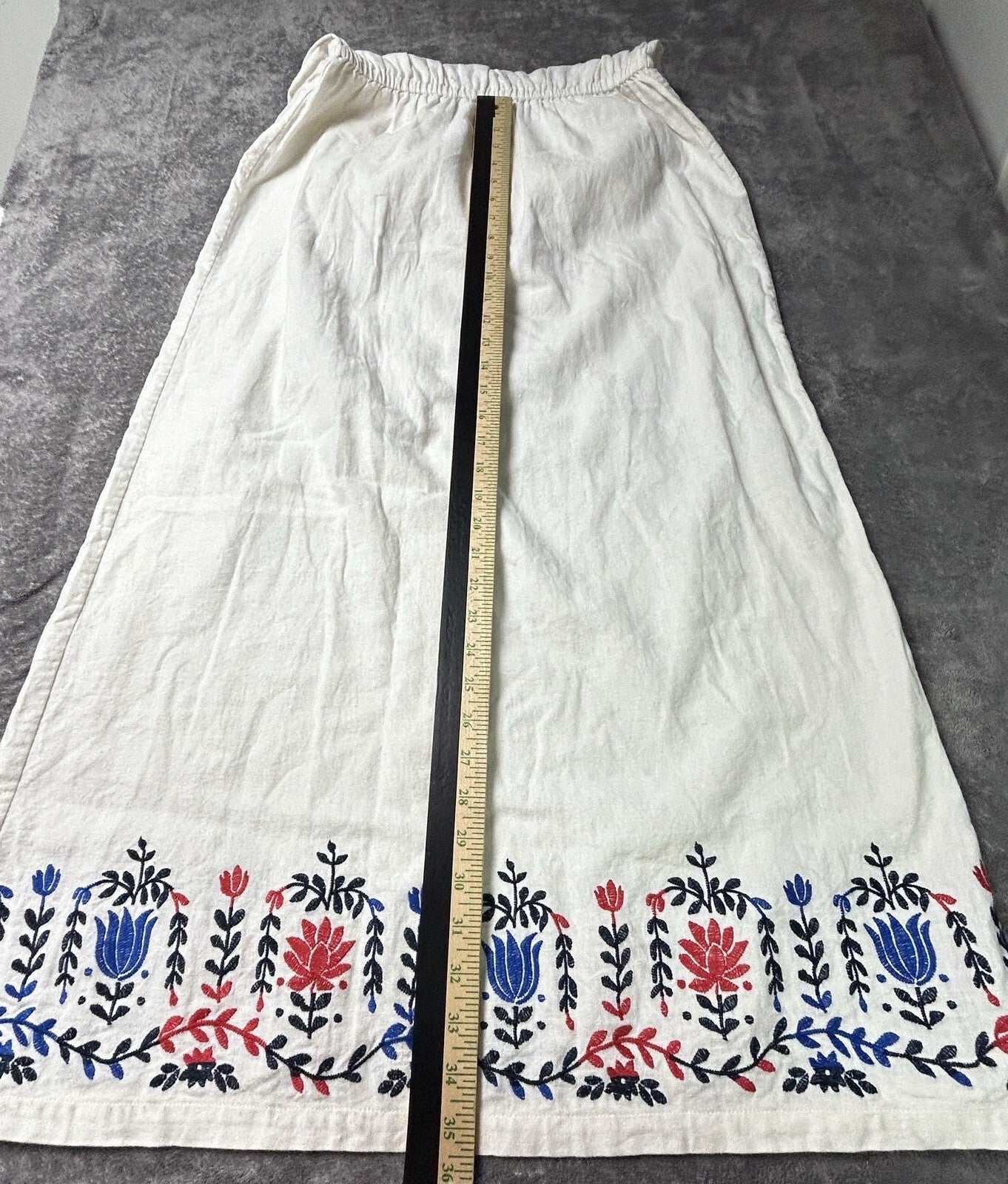 J.Crew Linen Halter Maxi Dress Womens Small Embroidered Elastic Waist