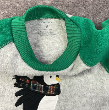 🐧 Carter's Fleece Penguin Romper (6M)