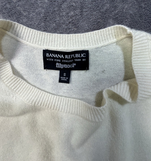 Banana Republic Filpucci Italian Ivory Crewneck Small