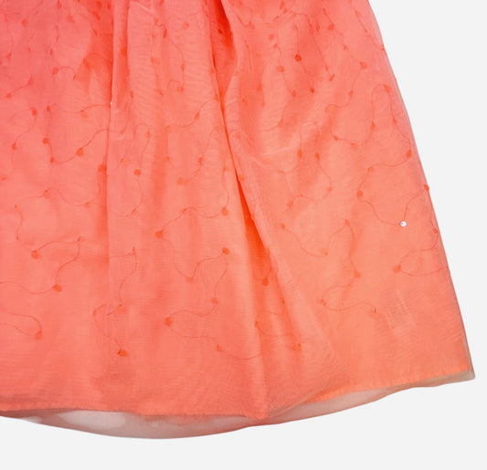 Cat & Jack Girls Coral Sequin Tulle Skirt Lined Elastic Waist Size M
