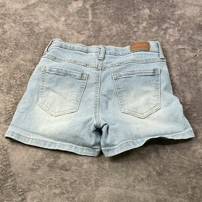 Wallflower Girls Light Wash Denim Shorts Button Fly Stretch Jean Shorts