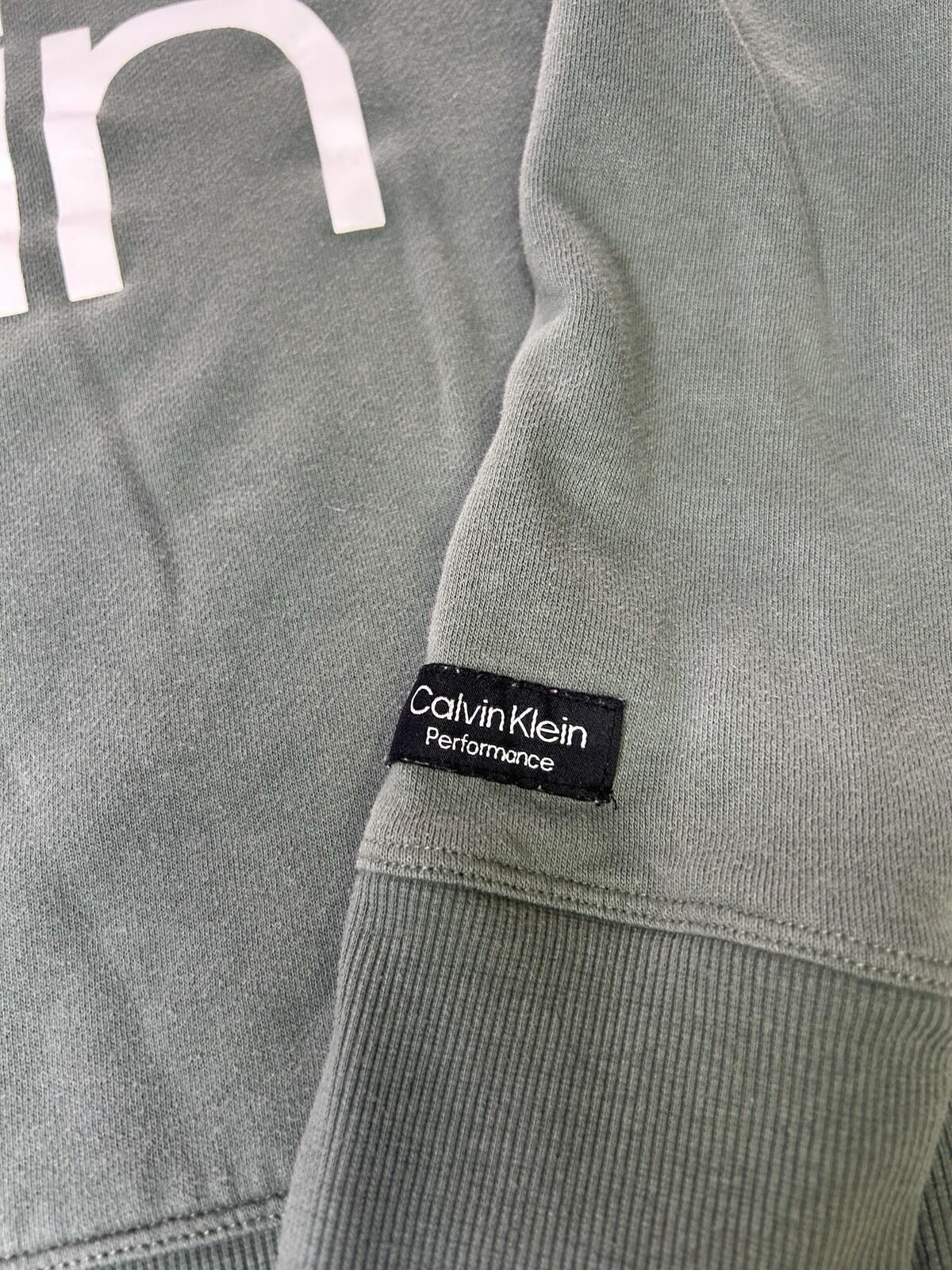 Calvin Klein Performance Hoodie Womens Medium Sage Green Cropped Sweatshirt