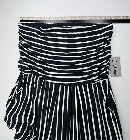J for Justify Womens 3X Navy White Striped Wide Leg Palazzo Pants Plus Size