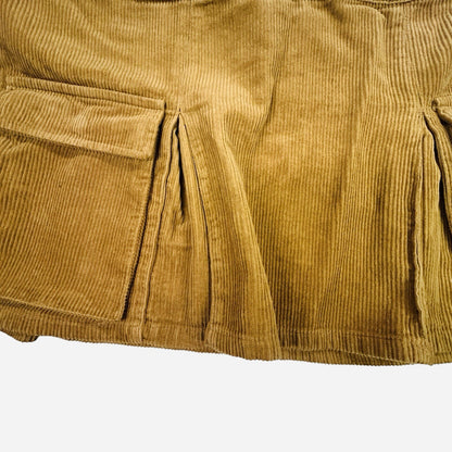 Wild Fable XL Brown Corduroy Mini Skirt Cargo Pocket Stretch Women's Tan