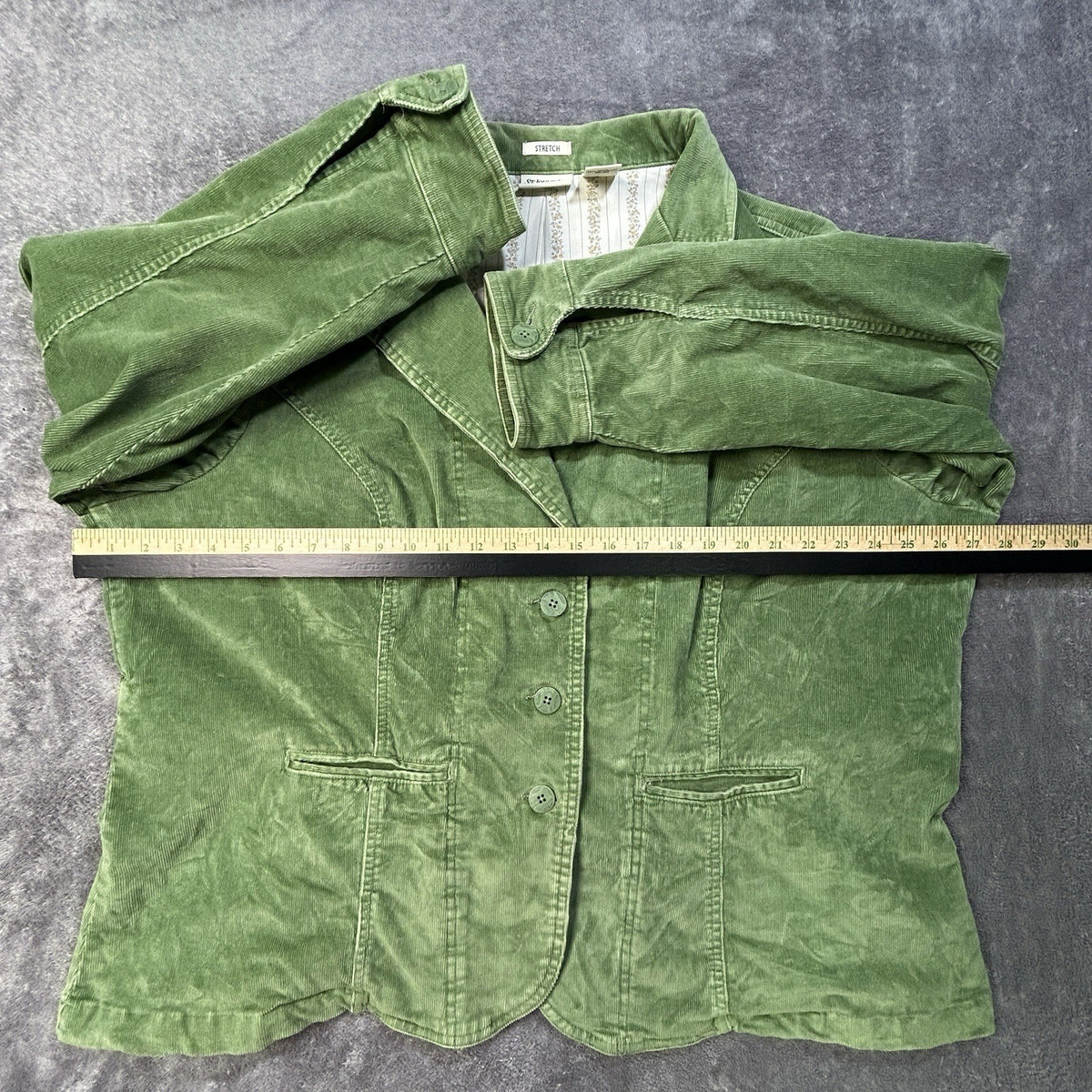 St Johns Bat Corduroy Blazer Jacket Green Lined Stretch 3XL