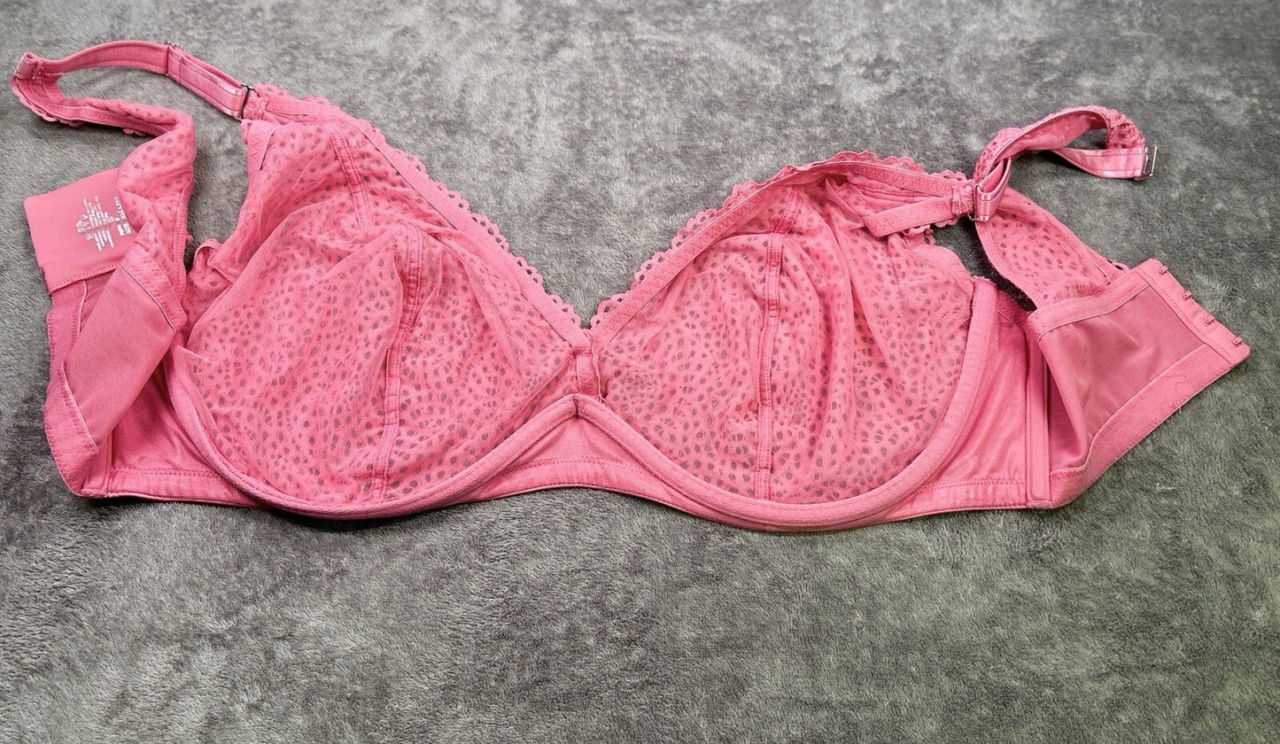 Curvy Couture Intimates 42G Pink Lace Racerback Underwire Bra D1280E