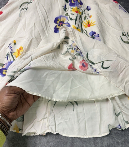 Old Navy Women’s Small Ivory Floral Cani Midi Dress Smocked Back Adjustable Stra