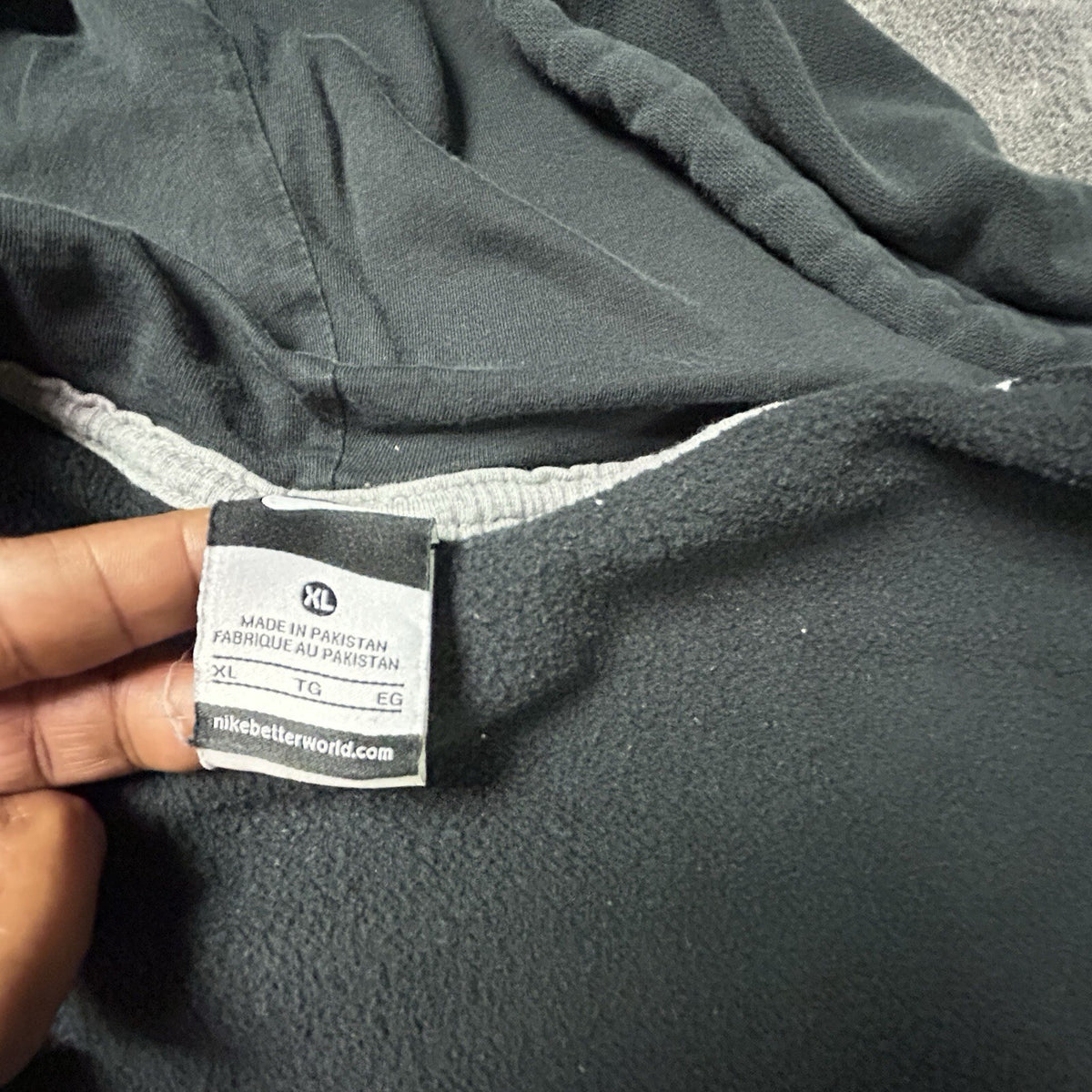 Nike ClSSIC Hooded Jacket Men's XL Black Full Zip Fleece 341573 Swoosh
