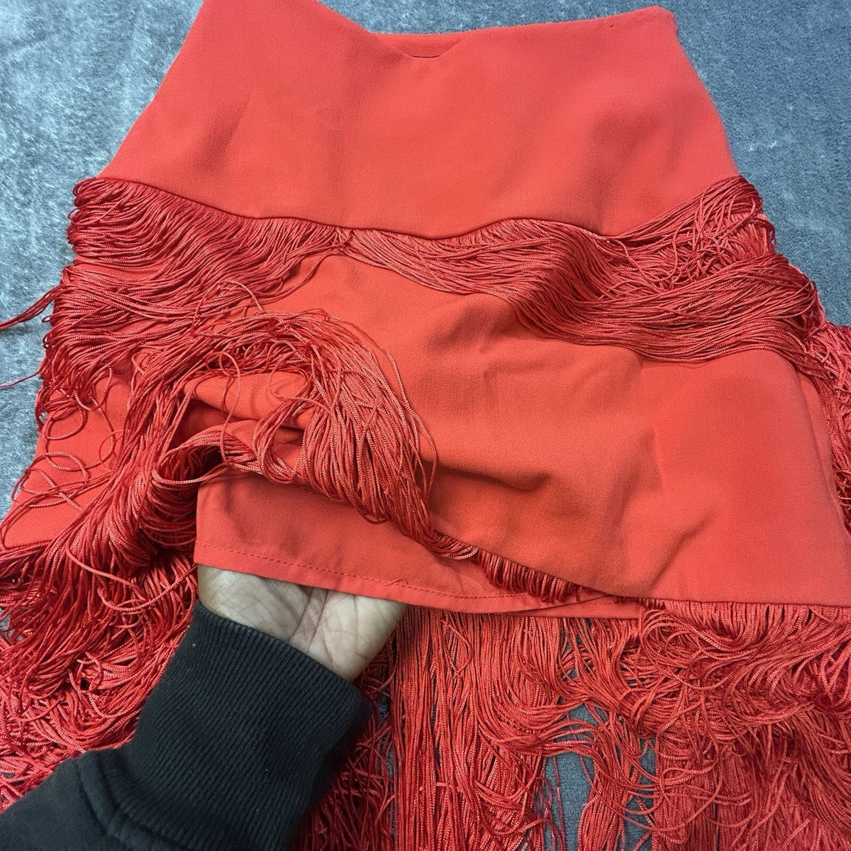The Devil Wears Prada x Scoop Red Fringe Skirt Women's 0 NWT