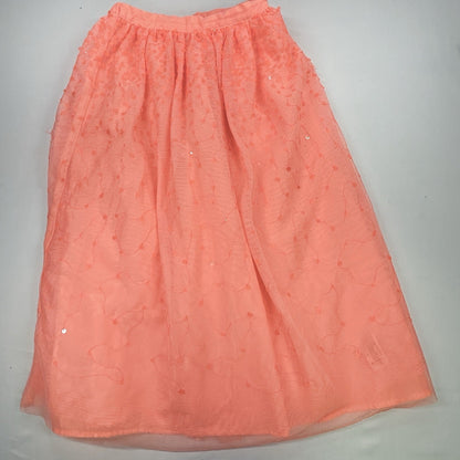 Cat & Jack Girls Coral Sequin Tulle Skirt Lined Elastic Waist Size M