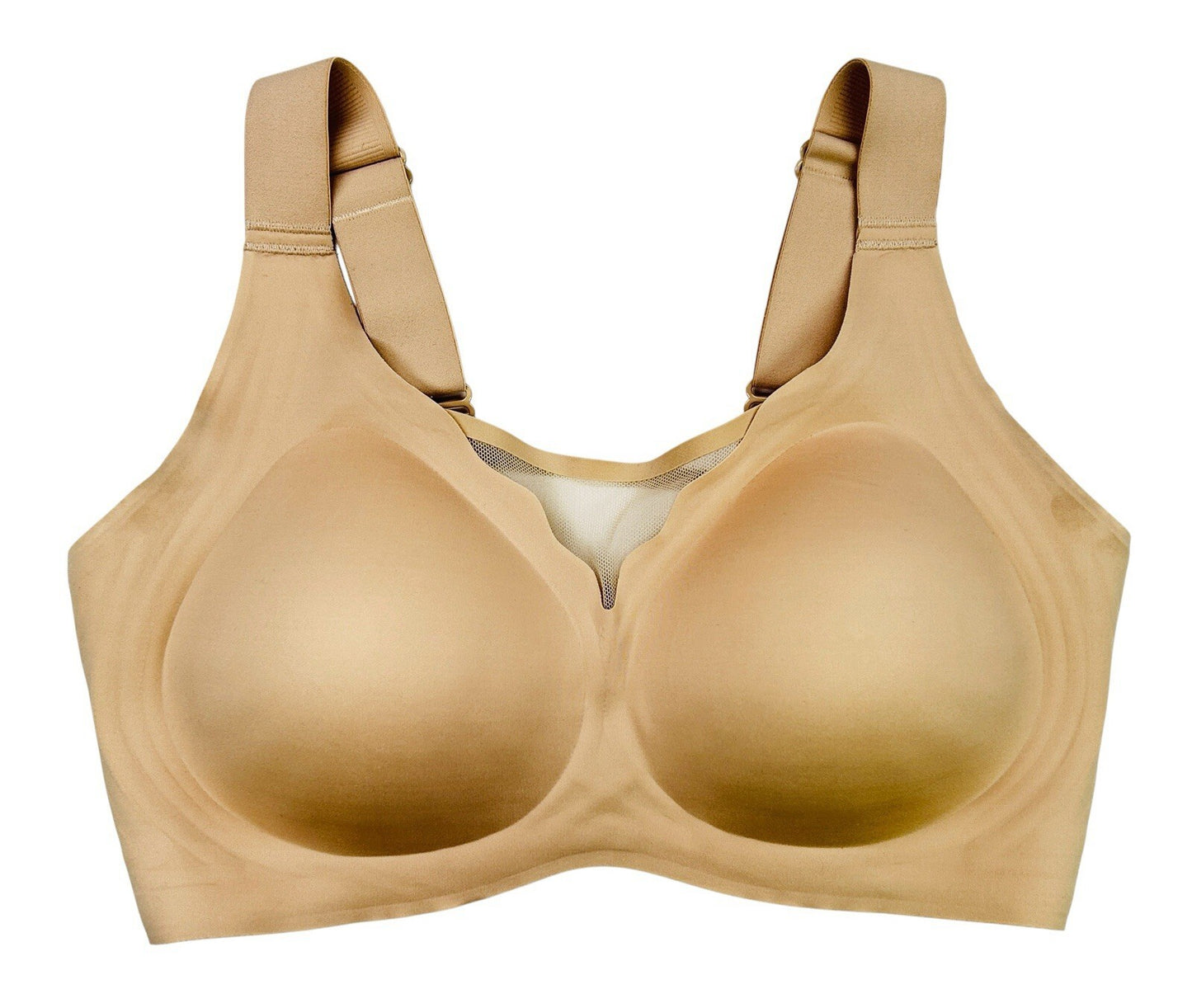 Womens Nude Wireless Comfort Bra Size Large Full Coverage Molded Cups Adjustable