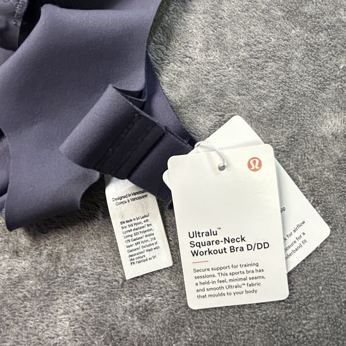 Lululemon Ultralu Square-Neck Workout Bra Nightfall size 4 NWT