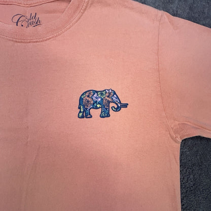 Cold Crush Women’s Small Coral Formal Elephant Graphic Tshirt Live In The Moment