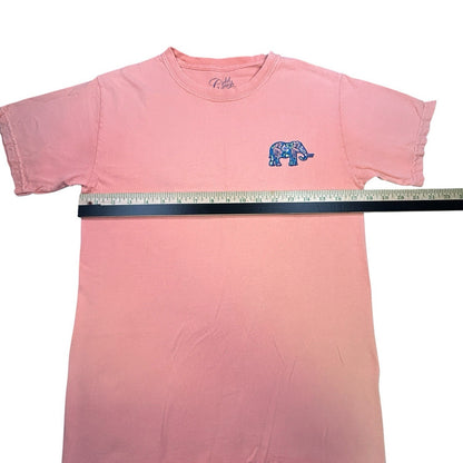 Cold Crush Women’s Small Coral Formal Elephant Graphic Tshirt Live In The Moment