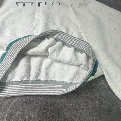 Vintage 90s LA LOVING Norwest Crewneck Sweatshirt Mens XL Teal Striped