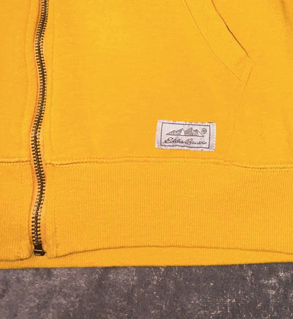 Eddie Bauer Cozy Camp Full Zip Hoodie Women’s Lg Mustard Yellow Stretch Fleece