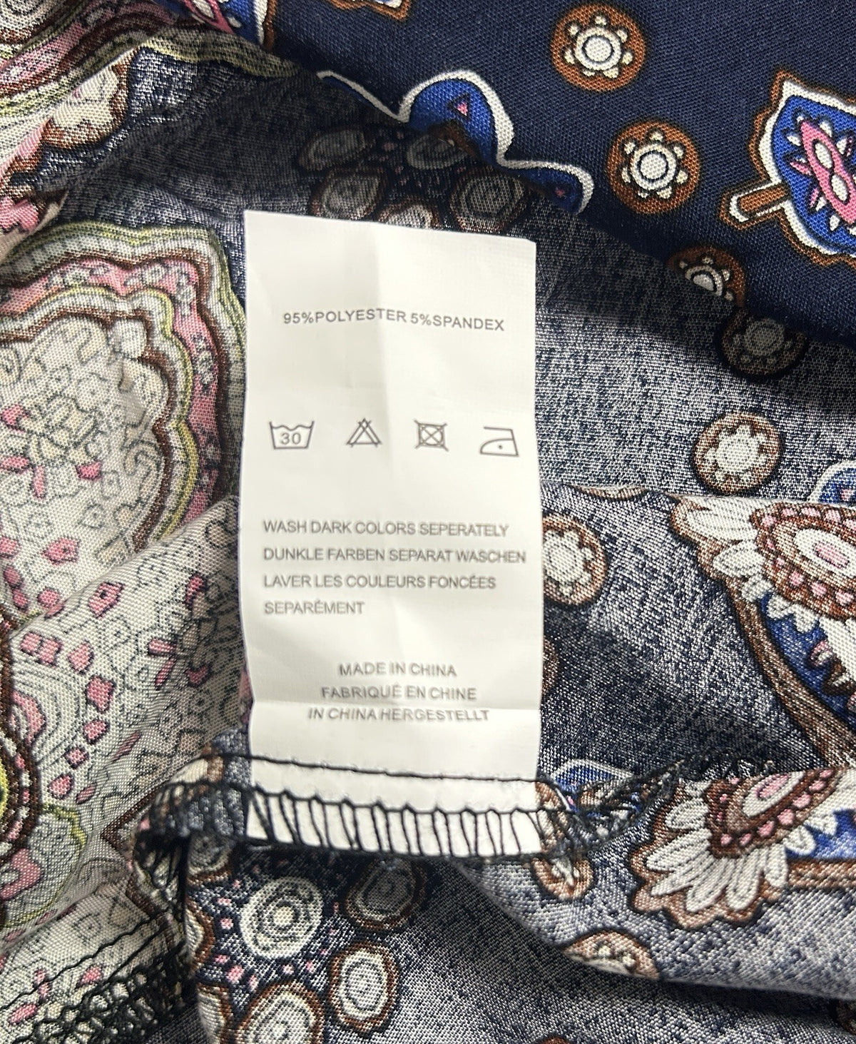 Halife Women’s XL Navy Boho Medallion Print Tunic Dress NWT 3/4 Sleeve