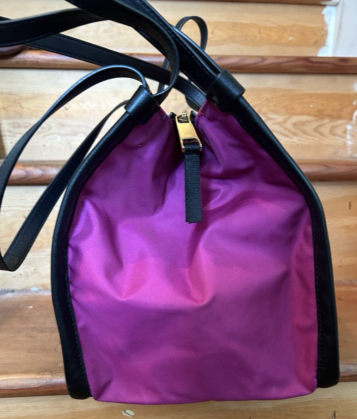 Marc Jacobs Sport Tote Bag Nylon Leather Colorblock Red Purple Pink Black