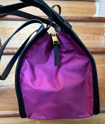 Marc Jacobs Sport Tote Bag Nylon Leather Colorblock Red Purple Pink Black