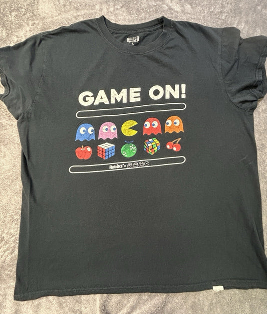 Brisco Pac-Man Rubik's Cube Graphic T-Shirt Black Large