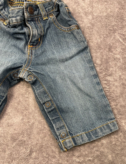 Carter's Baby Denim Jeans 6 Months Snap Inseam Elastic Waist Medium Wash