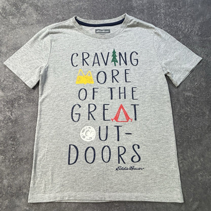 Eddie Bauer Kids M 10/12 Great Outdoors Graphic T-Shirt Gray Camping