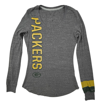 Nike Green Bay Packers Women’s Long Sleeve Shirt Gray NFL Team Apparel Medium