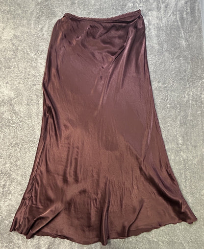 Raisonnel Satin Skirt Burgundy M