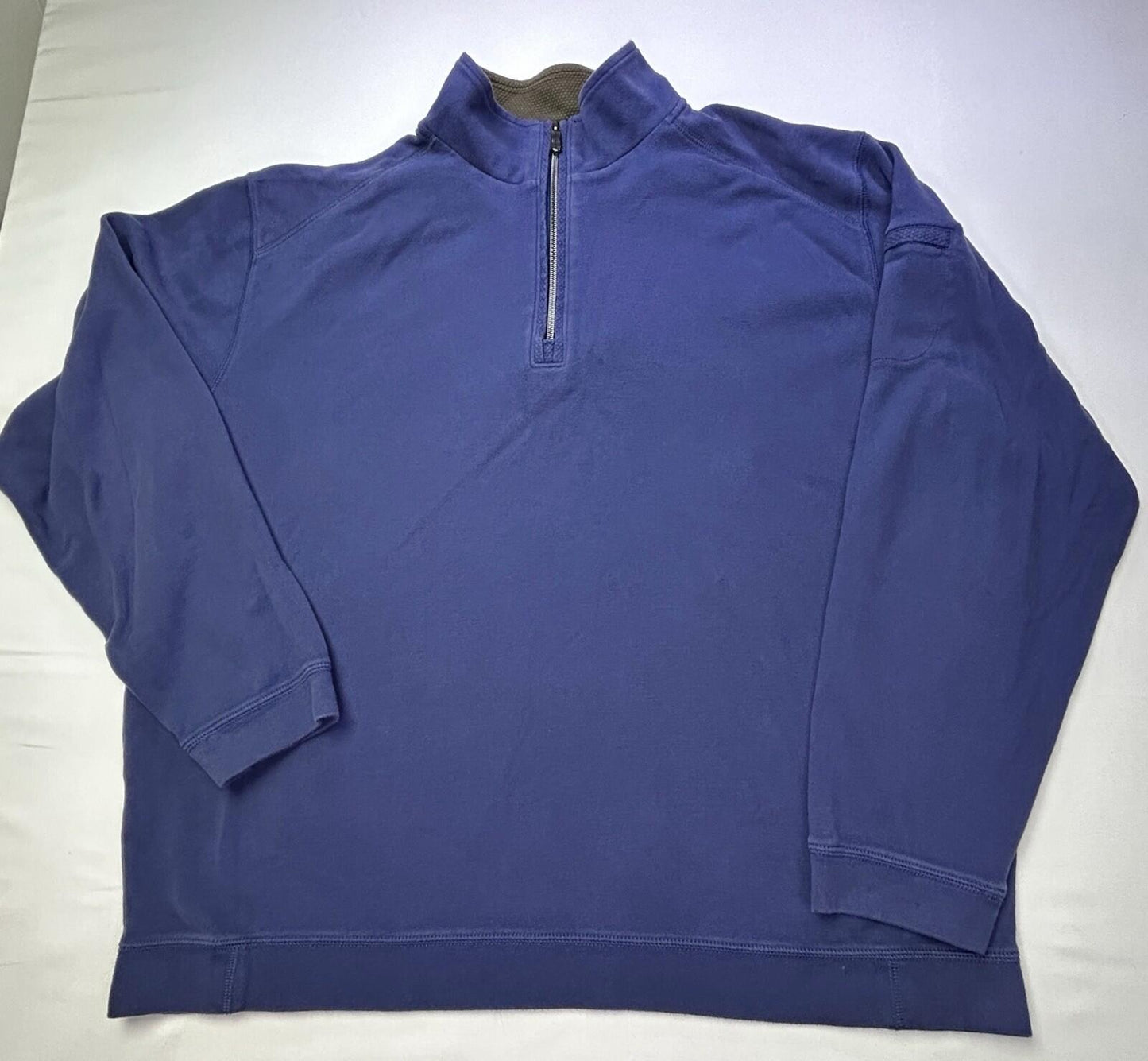 Tommy Bahama XL 100% Pima Cotton Quarter Zip Pullover Blue Sweatshirt Men’s