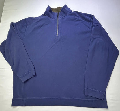 Tommy Bahama XL 100% Pima Cotton Quarter Zip Pullover Blue Sweatshirt Men’s