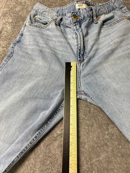 OAT New York Cloud Luxe Jeans Womens 12/31 High Rise Wide Leg Light Wash Denim