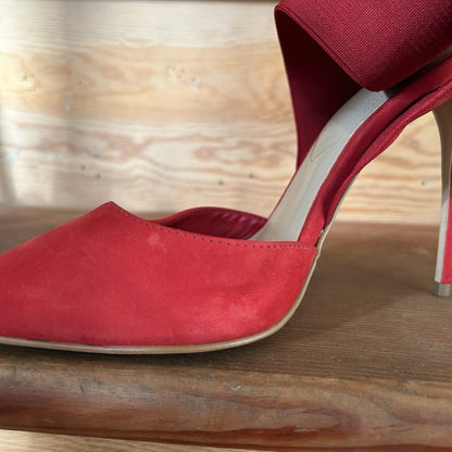 ALDO Red Suede Ybelilla Pointed w/Wrap-Around Elastic Strap