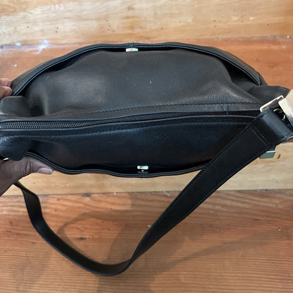 Liz Claiborne Genuine Leather Black Shoulder Bag
