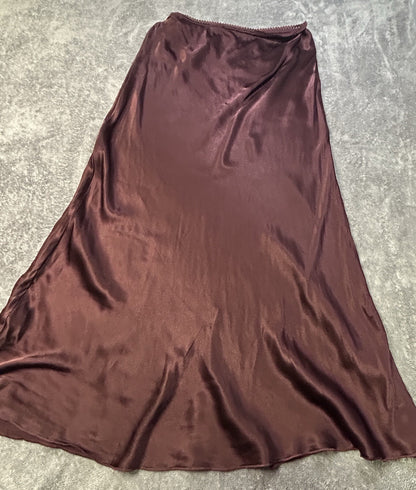Raisonnel Satin Skirt Burgundy M