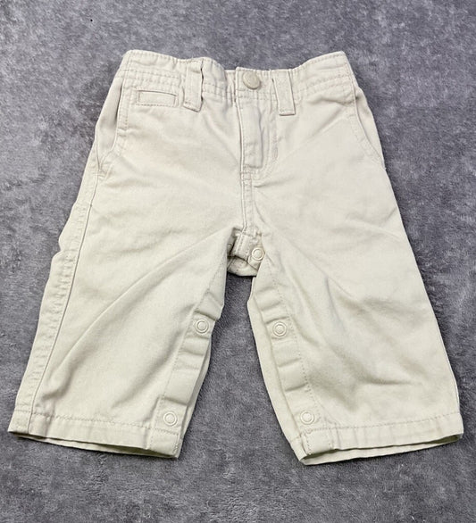 Carter's Infant 3months Khaki Twill Pants Snap Leg Elastic Waist Tan Dress Pants