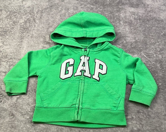 Baby Gap Green Full Zip Hoodie Sweatshirt Hooded Jacket 6-12 Months Unisex
