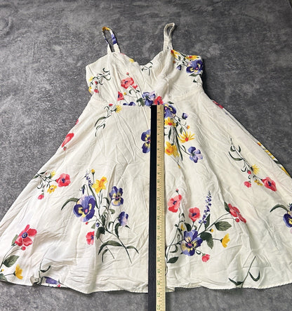 Old Navy Women’s Small Ivory Floral Cani Midi Dress Smocked Back Adjustable Stra
