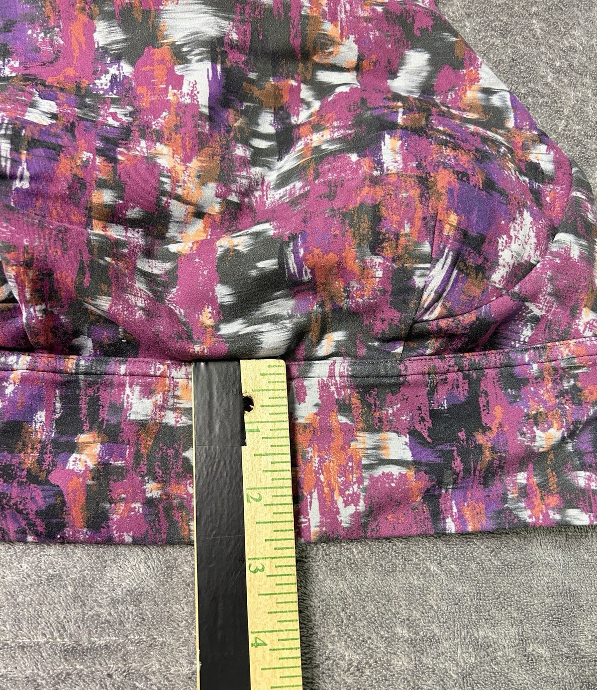 Lululemon Wunder Train Longline Sports Bra Size 8 Purple Black Abstract Print