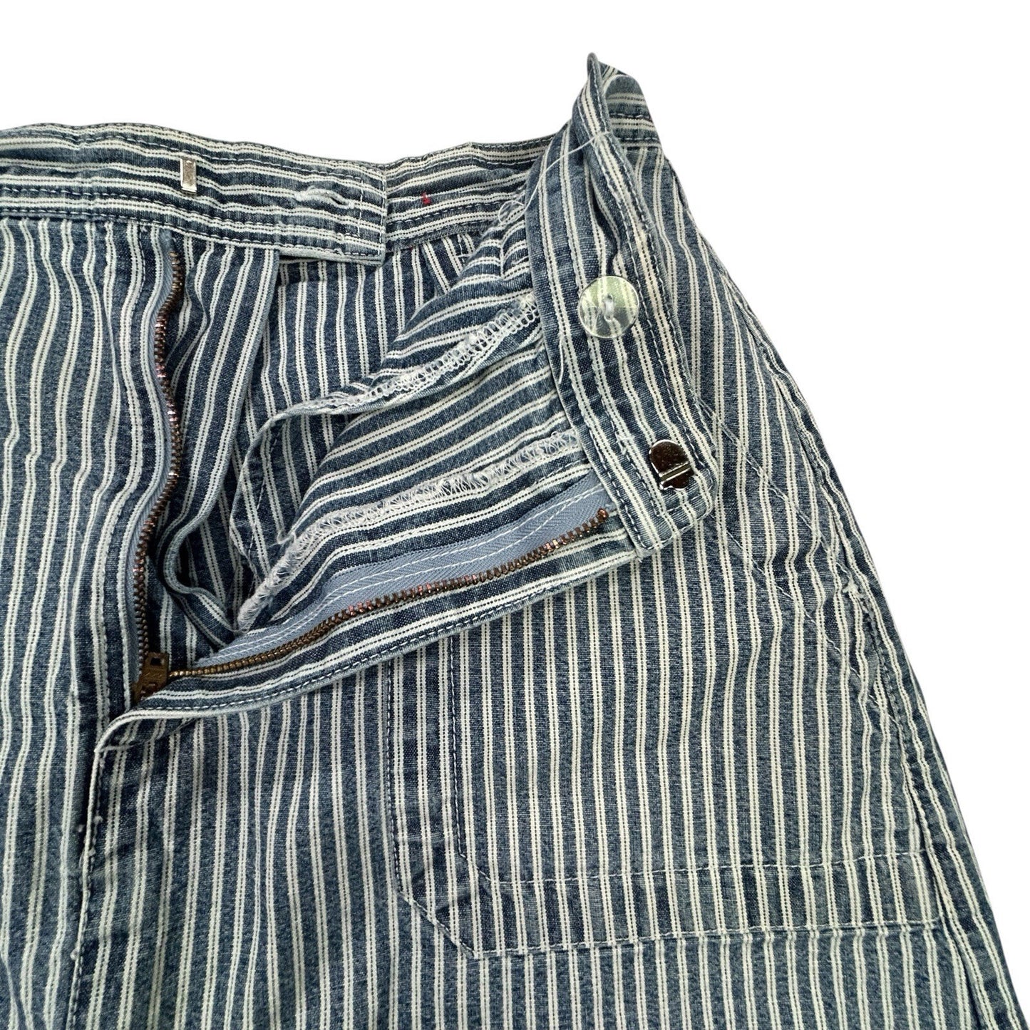 Gloria Vanderbilt Blue White Railroad Stripe Denim Skort Women's Size