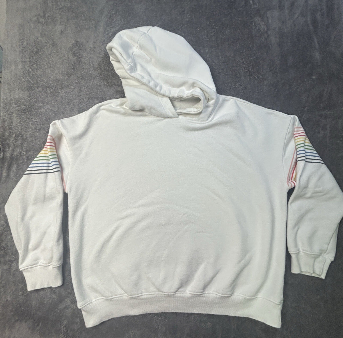 Dance & Marvel Rainbow Sleeve Hoodie White M