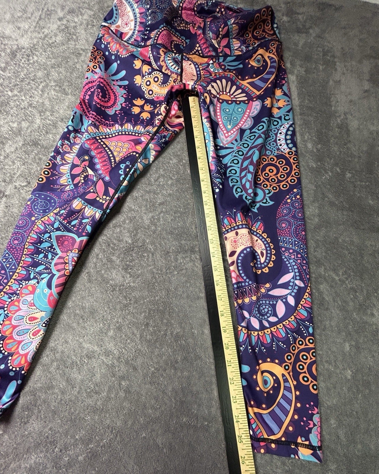 DOUPOD Women's XL Paisley Floral High Waisted Yoga Leggings Multicolor