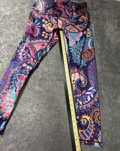 DOUPOD Women's XL Paisley Floral High Waisted Yoga Leggings Multicolor