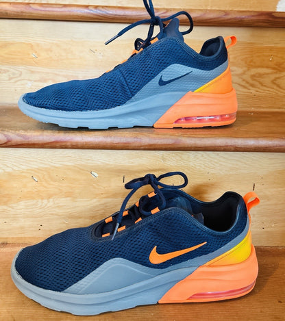 Nike Air Max Motion 2 AO0266-004 Men's Size 13 Black Gray Orange Running Shoes