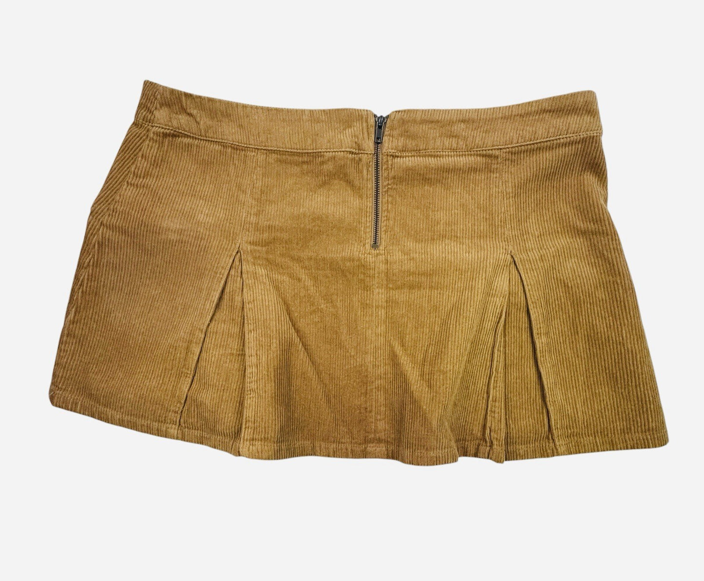 Wild Fable XL Brown Corduroy Mini Skirt Cargo Pocket Stretch Women's Tan