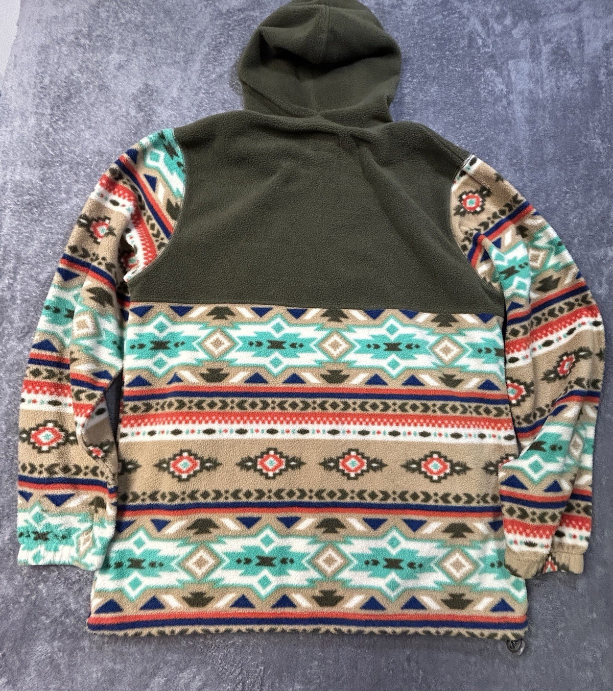 Massive Outdoor Fleece Hoodie Quarter Zip Tribal Aztec Medium